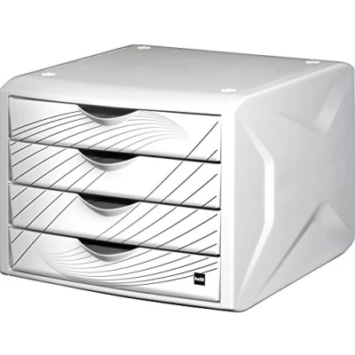 Abbildung von helit H6129505 Schubladenbox „the chameleon“, 4 Schubladen, white queen, weiß