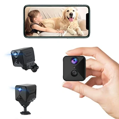 Abbildung von javiscam Mini Kamera, Full HD Überwachungskamera, Kamera Überwachung Innen, Kameras Live Übertragung Handy APP, 100 Tage Lange Standby WiFi WLAN Bewegungsmelder Nachtsicht