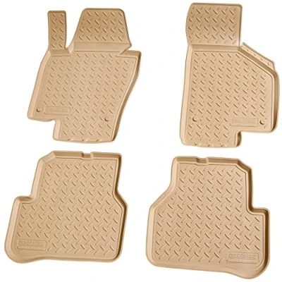 Abbildung von RECAMBO F 8416 Fußmattensatz Gummi vorne und hinten 4 beige Maßgefertigt VOLKSWAGEN: Passat B6 Variant, B7 Limousine