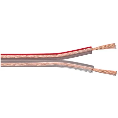 Abbildung von Goobay 15122 Lautsprecherkabel 2x0,75 mm² Kupfer Litze / Boxenkabel Audio Kabel Meterware Speaker Cable Kupferkabel Subwoofer Transparent 10m
