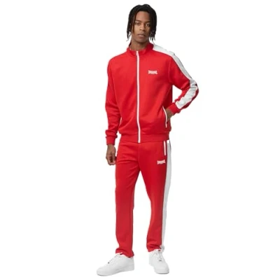 Abbildung von Lonsdale Normale Passform Manhay Trainingsanzug, Herren, Größe: XL, Red white