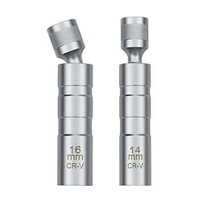Abbildung von 2 Stück Magnet Zündkerzenschlüssel, Universal Flexibel Zündkerzenschlüssel mit Haltefeder 14mm und 16mm