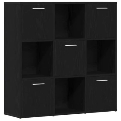 Abbildung von vidaXL Bücherschrank Schwarz Eichen Optik 90x28x90 cm Holzwerkstoff