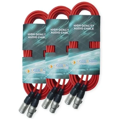 Abbildung von keepdrum DMX Kabel Lichtkabel 3 pol XLR 6m Rot Stück