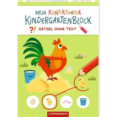 Abbildung von Mein kunterbunter Kindergartenblock: Rätsel ohne Text (Bauernhof): Rätselblock ab 4 Jahren, Hilfe selber rätseln