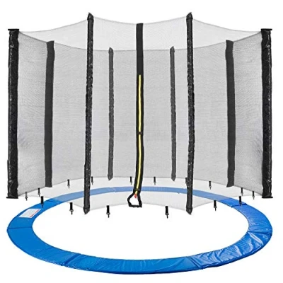 Abbildung von Arebos Trampolin Randabdeckung und Netz Ersatznetz Sicherheitsnetz Gartentrampolin Trampolinnetz UV beständig &amp; wasserabweisend 305 cm für 8 Stangen