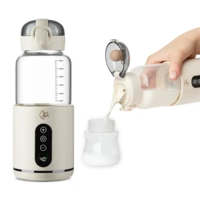 Abbildung von MyBabyBottle Flaschenwärmer Baby Unterwegs Schnelles Aufheizen in 2 Minuten, BPA frei, Sicher, Tragbar Perfekt für Unterwegs, Glas Baby, Weiß