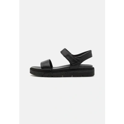 Abbildung von MARCO TOZZI Damen Sandalen flach mit Klettverschluss Bequem, Schwarz (Black), 39 EU