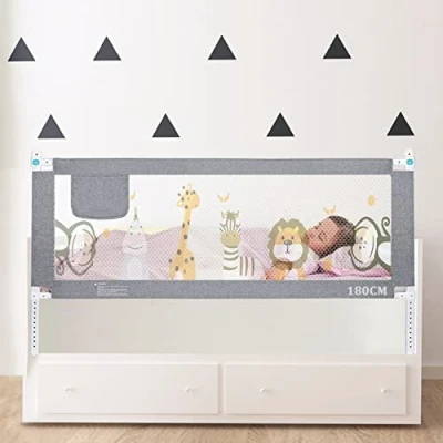 Abbildung von Sentasi Rausfallschutz Kinderbett 180CM, Bett Con Elevación Vertical, Baby Bettgitter Barandilla Regulable En Altura, Fallschutz (Nur1 Seite)