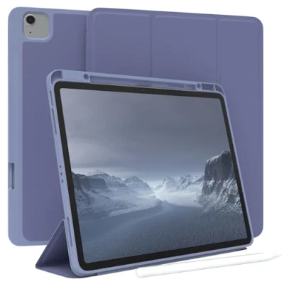 Abbildung von EAZY Case Schutzhülle mit Stifthalter für iPad Air 6 (12,9 Zoll) 12,9 Zoll Hülle Stifthalterung Tablet Cover Touchpen Smartcase aufstellbar Klappcase Auto Sleep Wake Up Etui EIS Blau