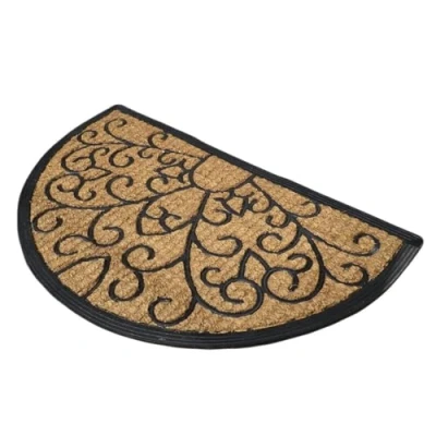 Abbildung von oKu Tex Fußmatte Kokos Struktur halbrund Design3 45 x 75 cm