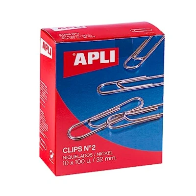 Abbildung von APLI 19659 Packung mit verzinkten Clips Nr. 2 32 mm 1000 Stück