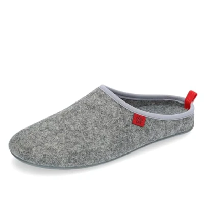 Abbildung von Andres Machado Dynamic Unisex Hausschuh aus Naturwolle und Feinfilz mit anatomischer Sohle Made in Spain .EU 37 bis 47, Grau, 44 EU