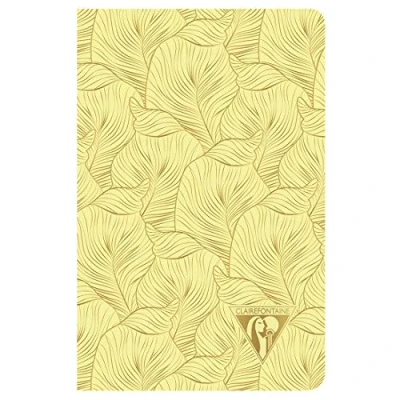 Abbildung von Clairefontaine 193596C Notizbuch Neo Deco Frühlings Sommer Kollektion, mit Fadenbindung, 9 x 14cm, 48 Blatt, liniert, 90g, elfenbeinfarbiges Papier, 1 Stück, Gelb Tropikal