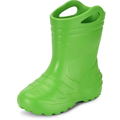 Abbildung von Ladeheid Gummistiefel Kinder federleichte Eva Regenschuhe Bequeme und leichte Regenstiefel perfekt für Frühling Sommer KL051 S (Grün, 31 EU)