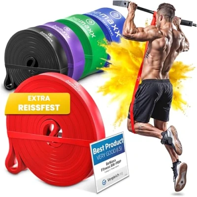 Abbildung von Fitnessband Pull Up Resistance Band, Klimmzughilfe + Trainings eBook DAS Klimmzug Widerstandsband Home Gym Equipment: Sportband Pullup Dip Bar Klimmzugband, Calisthenics Bodybuilding Trainingsband