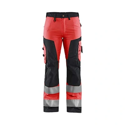 Abbildung von Blaklader 715518115599D25 Damen Arbeitshose ohne Werkzeugtaschen, High Vis Rot/Schwarz, Größe D25