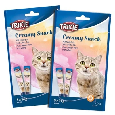 Abbildung von Trixie Creamy Snack with white fish, 5 x 14 g (6 pk/ps)