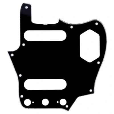Abbildung von Musiclily Pro 10 Löcher 65 60s Vintage Style Pickguard Gitarren Schlagbrett für Fender American Jaguar,3 lagig Schwarz