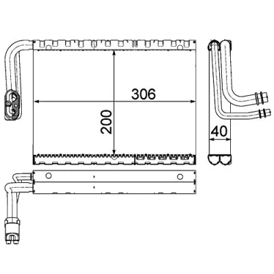 Abbildung von MAHLE ORIGINAL AE 92 000P Verdampfer ohne Expansionsventil MERCEDES BENZ: C Klasse Limousine