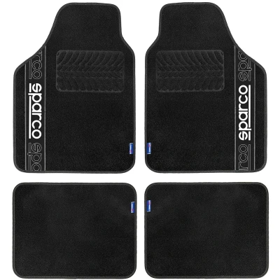 Abbildung von SPARCO SPF510BK Fußmattensatz Polyester vorne und hinten 4 schwarz 66 x 47 cm (front), 37 (rear)