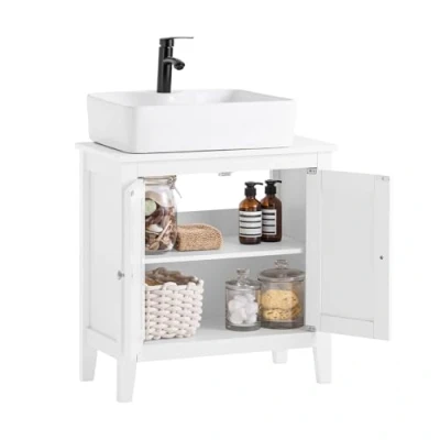Abbildung von SoBuy Waschbeckenunterschrank FRG202 Badschrank Waschtisch weiß