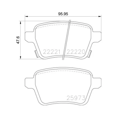 Abbildung von TEXTAR 2222001 Bremsbelagsatz nicht für Verschleißwarnanzeiger vorbereitet mit Bremssattelschrauben Zubehör OPEL: Corsa E Schrägheck, Adam