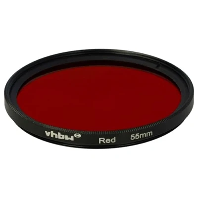 Abbildung von vhbw Universal Farbfilter rot für Kamera Objektive mit 55mm Filtergewinde Rotfilter