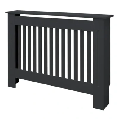 Abbildung von ML DESIGN Heizungsverkleidung Heizkörperabdeckung aus MDF für Wohnzimmer, Zubehör Heizkörper, Heizungsabdeckung Landhausstil 112x19x82 cm Anthrazit