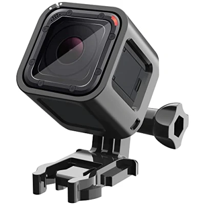 Abbildung von Rahmenhalterung Gehäuse für GoPro Hero 5 Session, 4 Upgrade Schutzgehäuse Rahmen Shell Mount Halter mit Schnalle &amp; Rändelschraube 5/4 Session