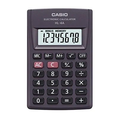 Abbildung von Casio HL 4A Taschenrechner Anthrazit Display (Stellen): 8 batteriebetrieben (B x H T) 56 9 87m, 1 Stück