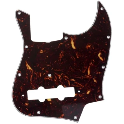 Abbildung von Musiclily Pro 11 Löcher J Bass Pickguard Style Bässe Schlagbrett für MIJ Fender Japan 4 Saiter Jazz Bass,4 lagig Tortoise Shell