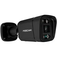 Abbildung von Foscam V5EP 5 MP POE Überwachungskamera mit integriertem Scheinwerfer und einer Alarmsirene, Erkennung von Personen Fahrzeugen, Nachtsicht, Zwei Wege Audio, P2P Funktion, IP66 Wasserfest (Schwarz)