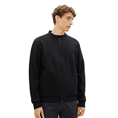 Abbildung von TOM Tailor Denim FULL ZIP Sweatjacke, Herren, Größe: Large, Black