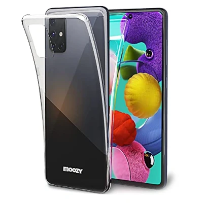Abbildung von Moozy 360 Grad Hülle für Samsung A51 Vorne und Hinten Transparenter TPU Ultra Dünne Weiche Silikon Handyhülle Case