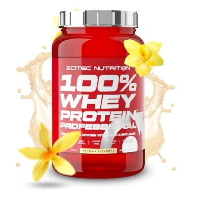Abbildung von Scitec Nutrition 100% Whey Protein Professional Angereichert mit zusätzlichen Aminosäuren und Verdauungsenzymen Glutenfrei Palmölfrei, 920 g, Vanille