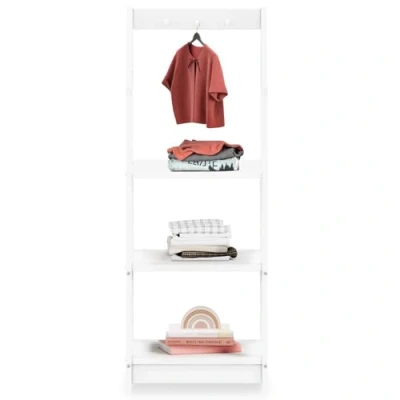 Abbildung von IDIMEX Kinder Regal Sally Hausform, weiß Montessori Kinderregal mit 3 Ablageböden, praktische Haken zur Organisation. Regale Kinderzimmer, Kindermöbel, Kindergarderobe