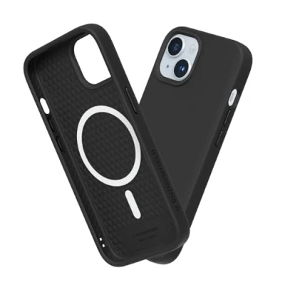 Abbildung von RhinoShield Case kompatibel mit [iPhone 15 Plus] SolidSuit MagSafe Stoßdämpfende &amp; schlanke Schutzhülle Premium Finish 3.5 Meter Fallschutz Schwarz
