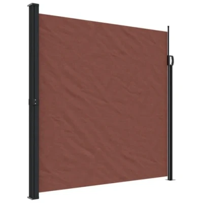 Abbildung von vidaXL Seitenmarkise, Wandmarkise mit PU Beschichtung, Sichtschutz für Balkon Terrasse Garten, Windschutz Markise, Ausziehbar Braun Polyester
