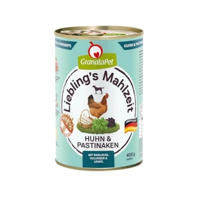 Abbildung von GranataPet Liebling&#039;s Mahlzeit Huhn &amp; Pastinaken, Nassfutter für Hunde, Hundefutter ohne Getreide Zuckerzusätze, Alleinfuttermittel, 6 x 400 g