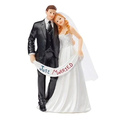 Abbildung von HobbyFun Dekofigur Hochzeitspaar Just Married, 7 cm x 5,5 13,5