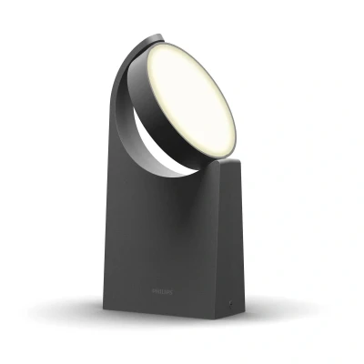 Abbildung von PHILIPS Mimosa Outdoor Wegeleuchte (7 W), wetterfeste Sockelleuchte mit beweglichem Panel und warmweißer LED Beleuchtung, anthrazit