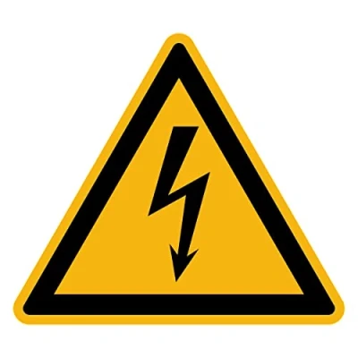Abbildung von Aufkleber Gefahr Warnung NF ISO 7010 Selbstklebende Plastifizierte Dreiecksplatte Wasser und UV beständig Elektrizität 25x25 cm