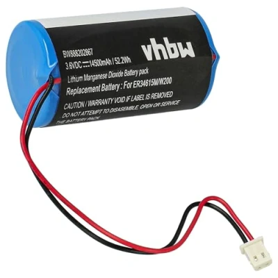 Abbildung von vhbw Batterie Ersatz für Visonic U ER34615M/W200 Alarmanlage, Alarmsystem (14500mAh, 3,6V, Li SOCl2)