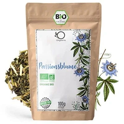 Abbildung von ORIGEENS BIO PASSIONSBLUME Tee 100g Schlaf und Anti Stress Passionsblumenkraut, Oberirdische Teile (Blätter, Stängel, Blüten)