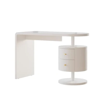 Abbildung von Vicco Schreibtisch Lara, Weiß Hochglanz, 120 x 50 cm mit 2 Schubladen