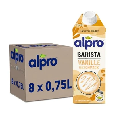 Abbildung von Alpro Barista Vanille Zum Aufschäumen Von Natur aus laktosefrei Reich an Ballaststoffen, Calcium und Vitaminen 8 x 750 ml Haltbar