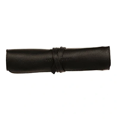 Abbildung von Clairefontaine 930026C Rollmäppchen (Flying Spirit aus Lammleder, rund, 26,7 x 20,5 cm) 1 Stück schwarz