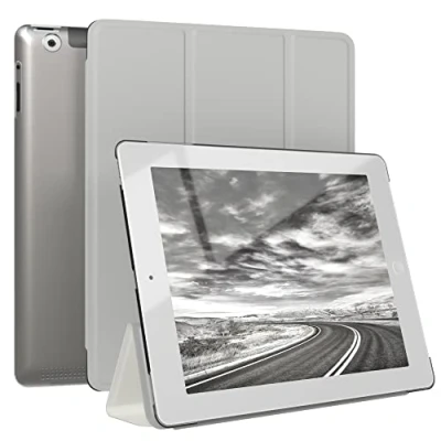 Abbildung von EAZY Case Schutzhülle für iPad 2 / 3 4 Hülle 9.7 Zoll Smart Cover Tablet Smartcase zum Aufstellen Klapphülle mit Standfunktion Sleep Wake Up Funktion Tasche Kunstleder Etui Grau
