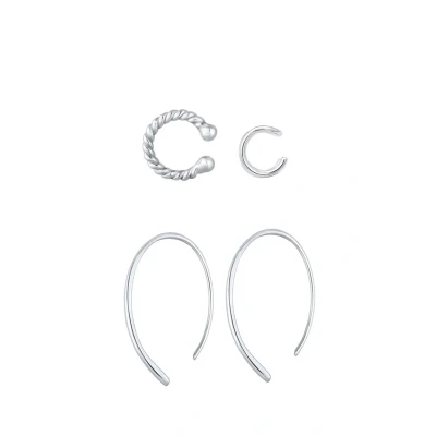 Abbildung von Elli SET Basic Blogger Ohrringe silvercoloured, Damen, Größe: One Size, Silver coloured